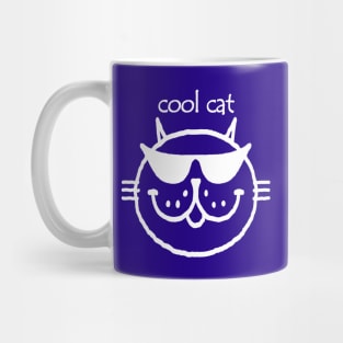 cool cat (white outline) Mug